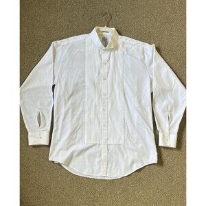Vintage After Six Tuxedo Shirt White Size L4, 34 Ruffle Front Formal